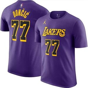 Jordan Luka Doncic Los Angeles Lakers #77 Purple Statement T-Shirt Small NWT